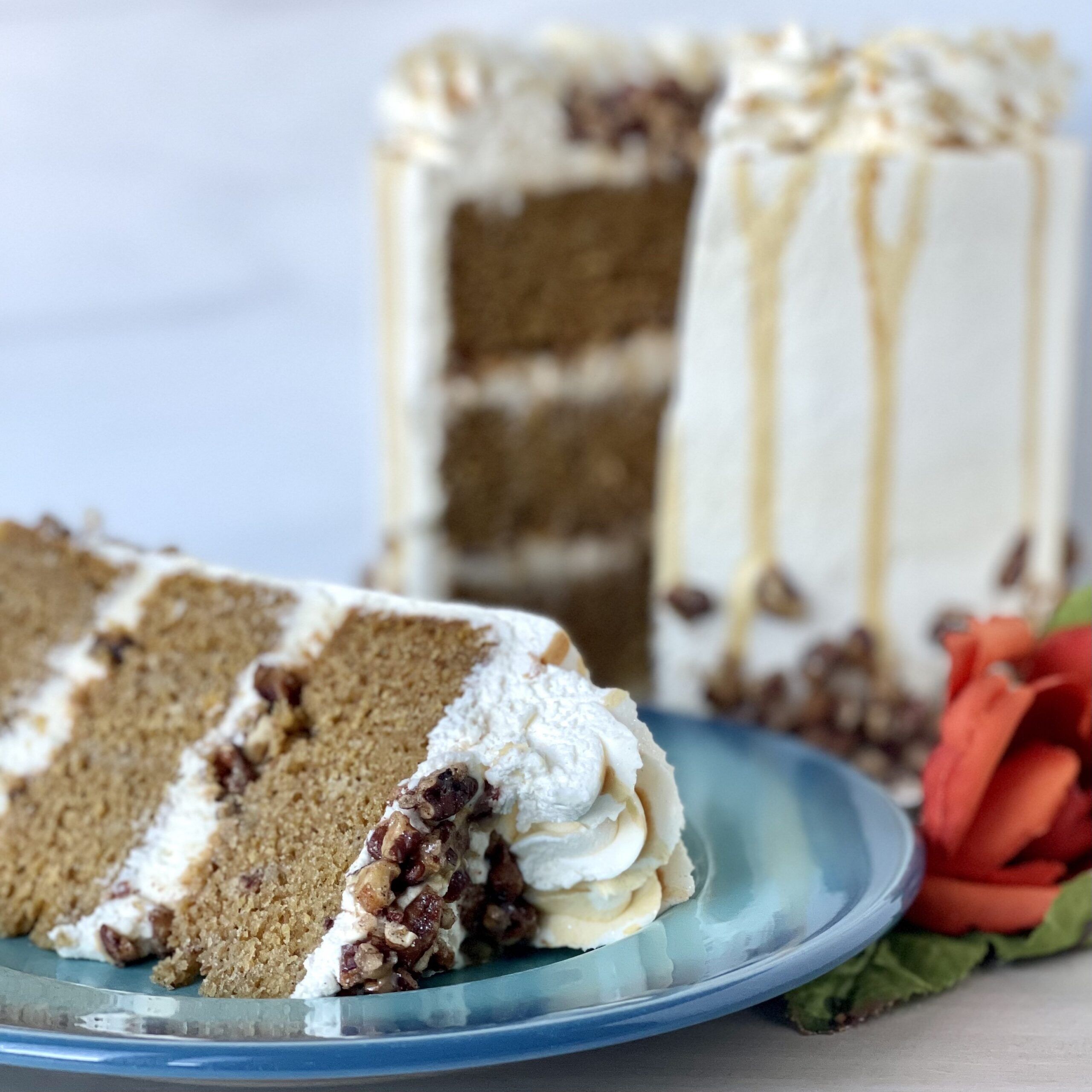Salted Caramel Pumpkin Three Layer Cake - Image 4