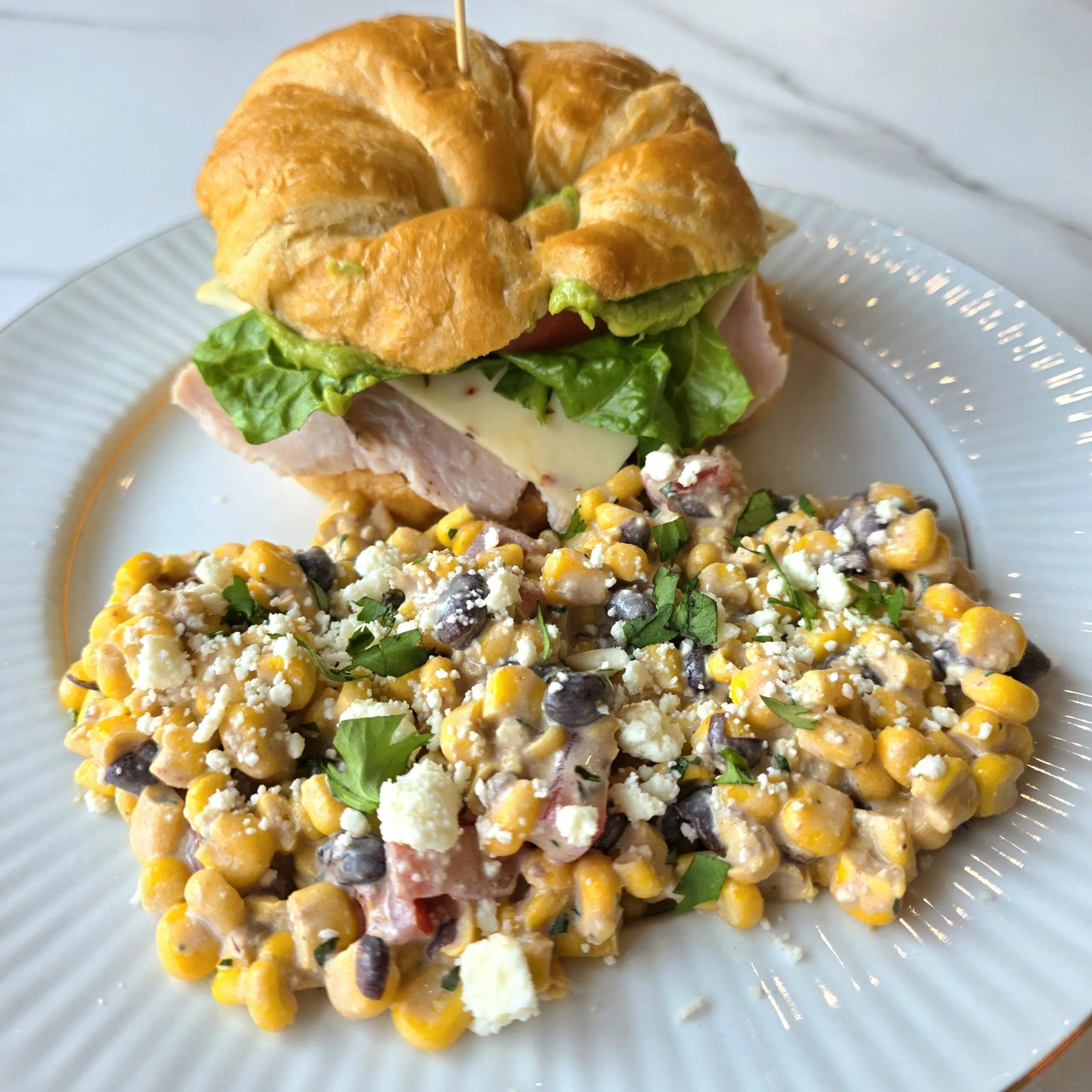 California Turkey Croissant & Street Corn Salad
