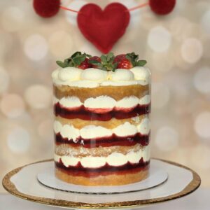 Strawberries & Cream Four Layer Cake